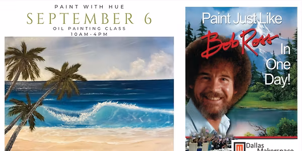 Landscape oil painting with a certified Bob Ross Instructor