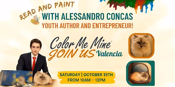 Brushstrokes & Books: Alessandro Concas Book Signing and Reading at Color Me Mine Valencia