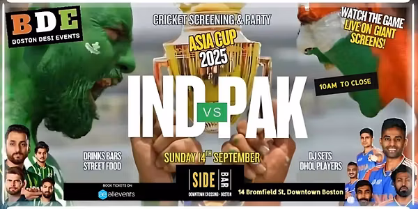 India Vs. Pakistan T20 Cricket Asia Cup (Watch Party) LIVE in BOSTON