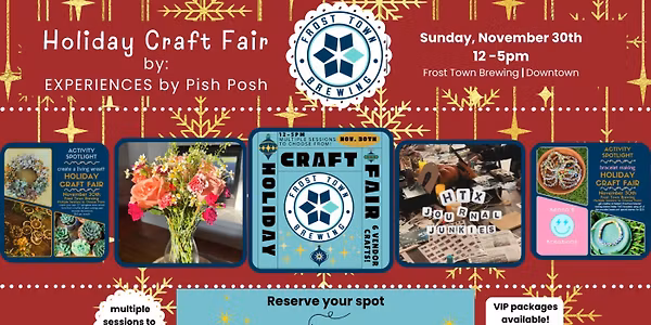 Craft Fair at Frost Town! Six Workshops to Choose From!