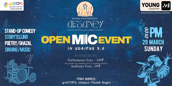 KAHANI GHAR PRESENTS AFSANEY OPEN MIC IN UDAIPUR 3.0